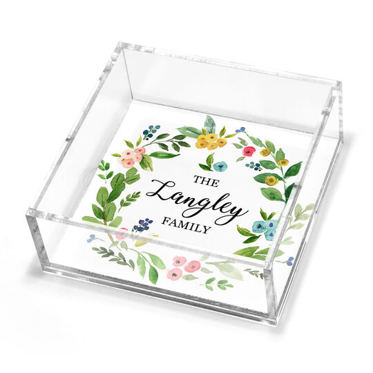 Bud Wreath Petite Lucite Trinket Tray